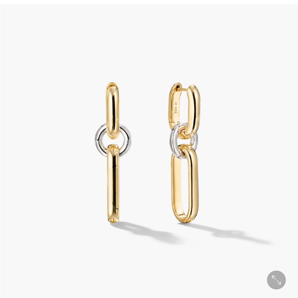 NWT Mejuri MIXED CONVERTIBLE LINK EARRINGS 18k Gold Vermeil, Sterling Silver